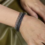 240BLK Armband Schwarz Dames DOUBLE LINKED Collection