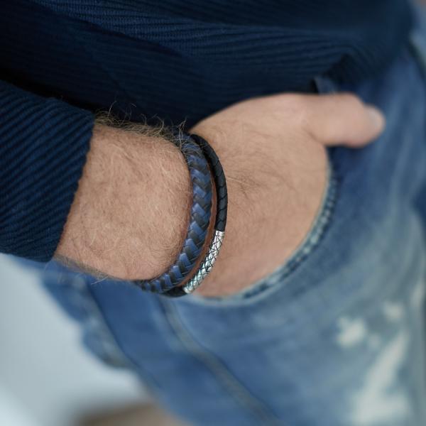 326BBU Armband Schwarz-Blau Heren ARCH Collection