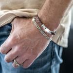 761BRN Armband Silber Heren DOUBLE FOX Collection