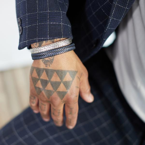 841BBU Armband Schwarz-Blau Heren ALPHA Collection