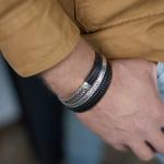 841BLK Armband Schwarz Heren ALPHA Collection
