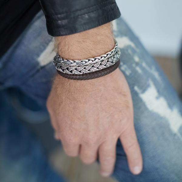 853BRN Armband Bruin Heren ARCH Collection