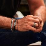 E420BLK armband silber leder SXM-earth Collection