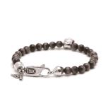 940BON bracelet silver & stone black onyx SKULL STONE Collection