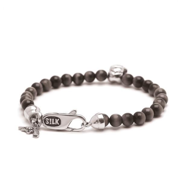 940BON bracelet silver & stone black onyx SKULL STONE Collection