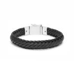 760BLK Armband silber leder BOLD Collection