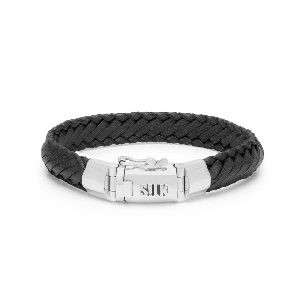 760BLK Armband silber leder BOLD Collection