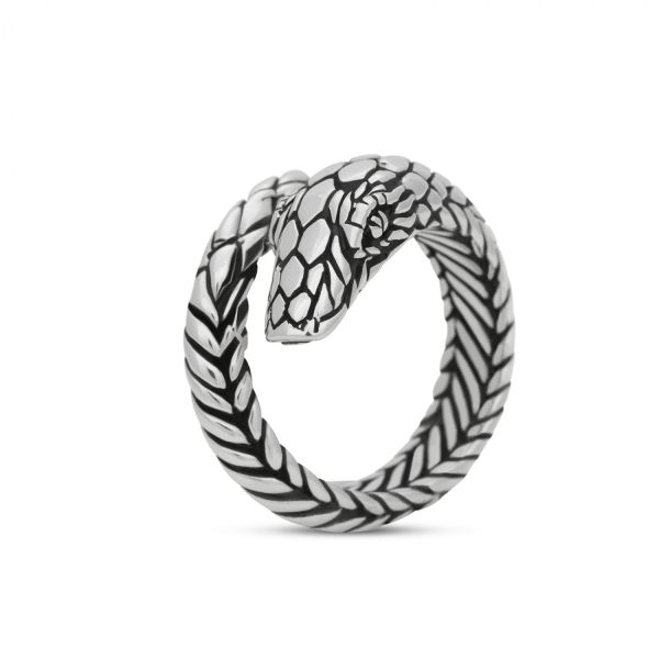 S28 Silberner Schlange Ring Fierce Collection