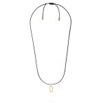 X306BLK.SGP halskette paracord silber goldplated SXM - Bambu Collection