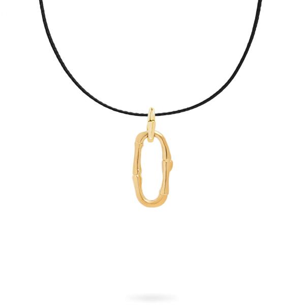 X306BLK.SGP halskette paracord silber goldplated SXM - Bambu Collection