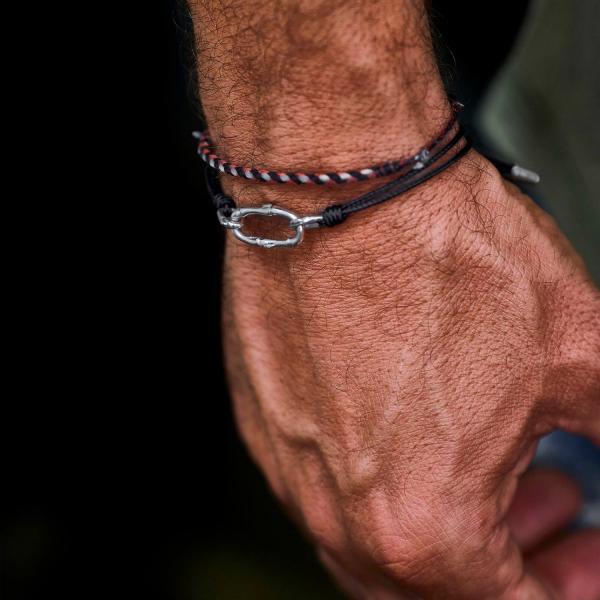X310BLK armband paracord silber SXM - Bambu Collection