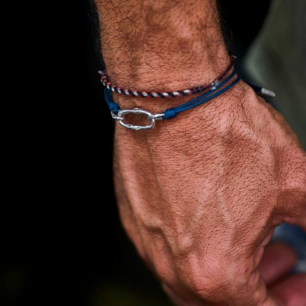 X310BLU armband paracord silber SXM - Bambu Collection