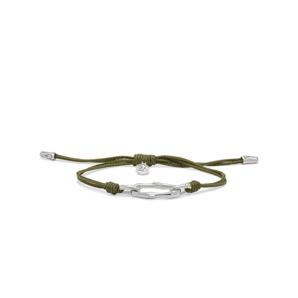 X310OLV armband paracord silber