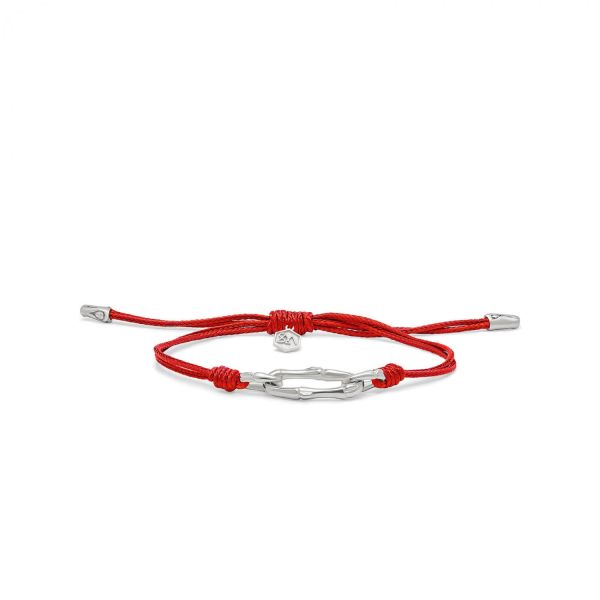 X310RED armband paracord silber