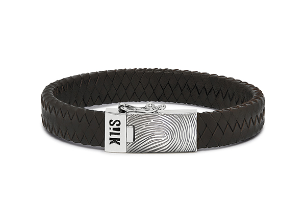 841blk Silbernes ledernes armband