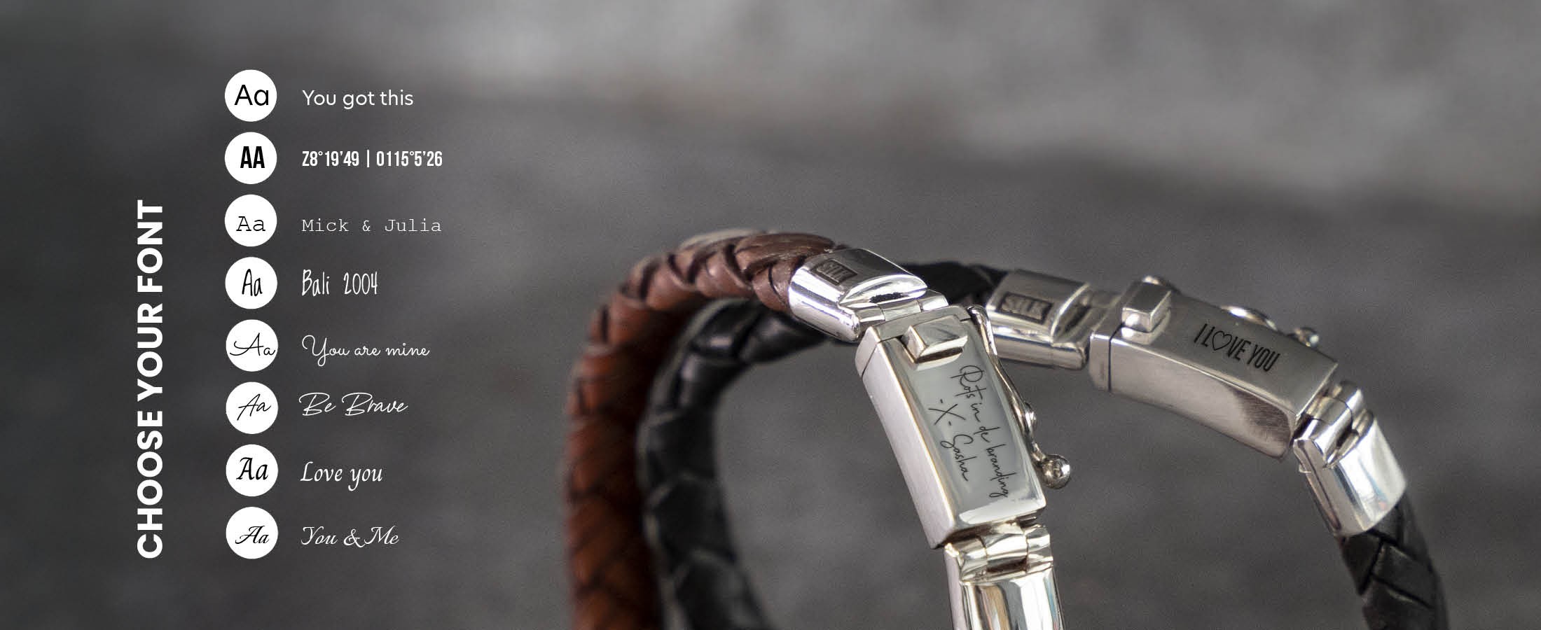 Personalisatie - Font & symbool banner